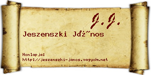 Jeszenszki János névjegykártya