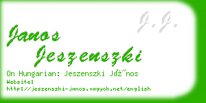 janos jeszenszki business card
